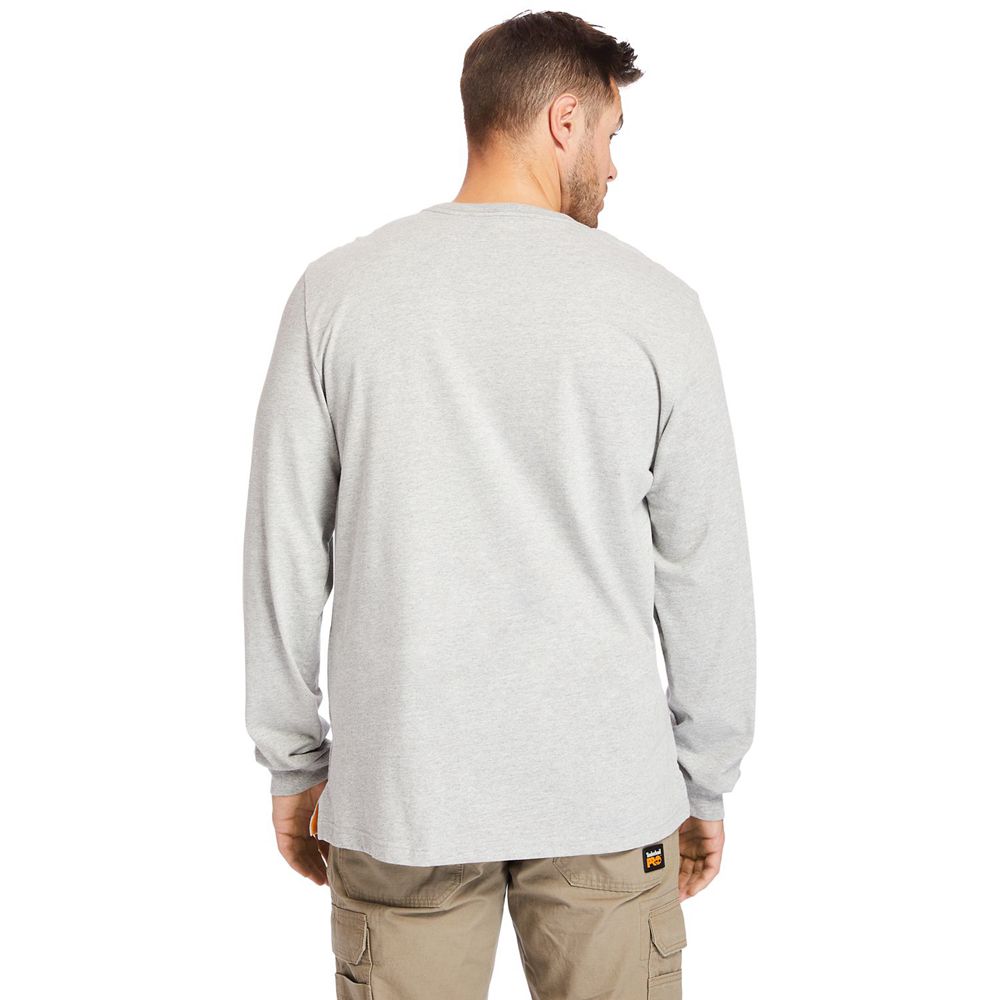 Camisetas Timberland Hombre Pro® Big & Tall Base Plate Long-Sleeve Wicking Gris - Chile VJL-923501